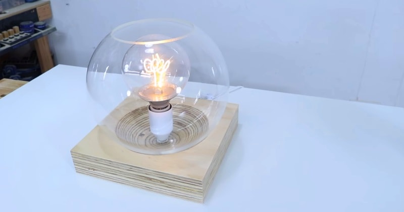 Diy Desk Lamp With Contoured Base Plywood Globe Lamp
