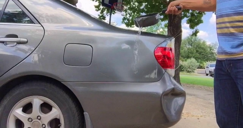 Using Boiling Water A Toilet Plunger To Get Car Dents Out