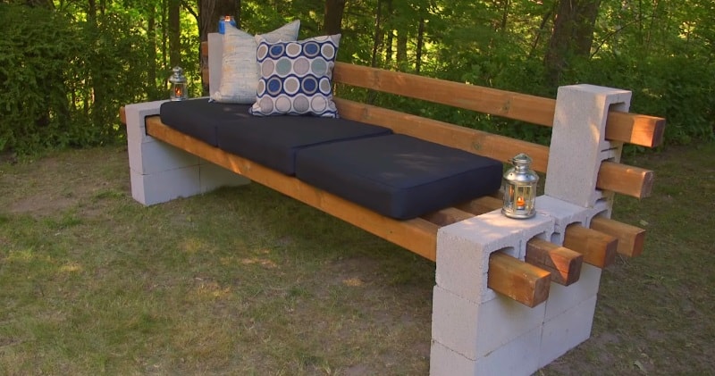 A Cheap &amp; Easy Way To Build a Outdoor Bench Using Cinder ...