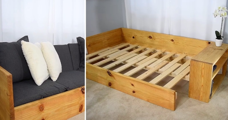 Diy A Sofa That Turns Into Twin And, Make A Couch Out Of Twin Bed Frame