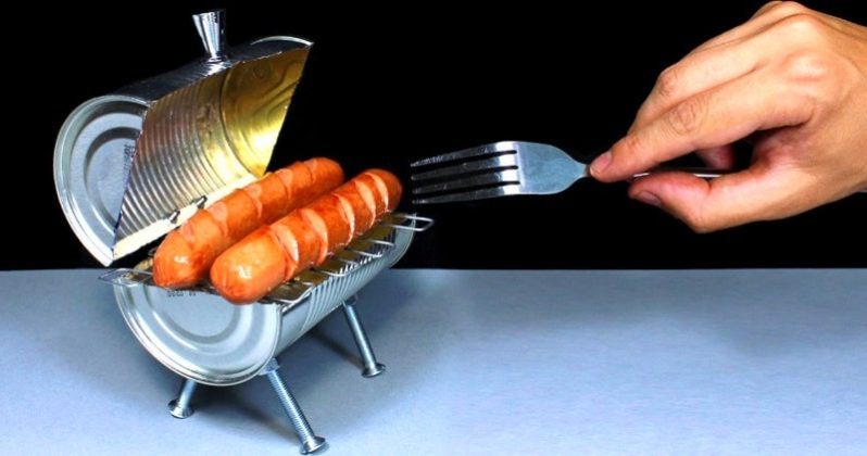 How to Make a Mini BBQ From a Can - DIY Mini Barbecue