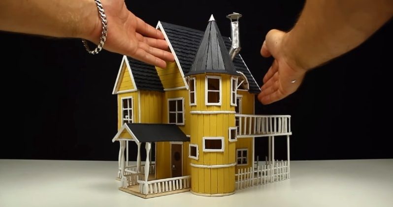 How to Build a Fancy Popsicle Stick Multi-Story House