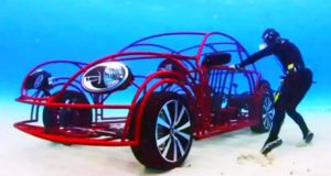 VW Beetle Transformed Into a Underwater Shark Cage Vehicle!