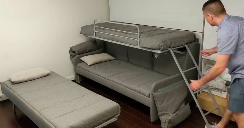 Transforming Italian Sofa Bunk Bed With, Expand Furniture Bunk Beds