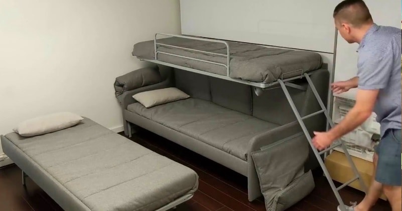 bunk bed with chair bed