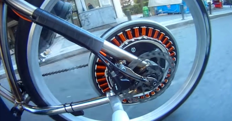 washing machine brushless motor on a bicycle