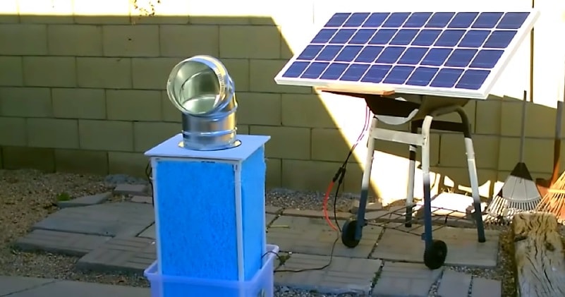 solar powered evaporative cooler