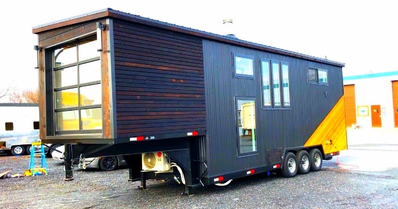 32 Custom Build Gooseneck Tiny Home, Tiny House With Garage Door
