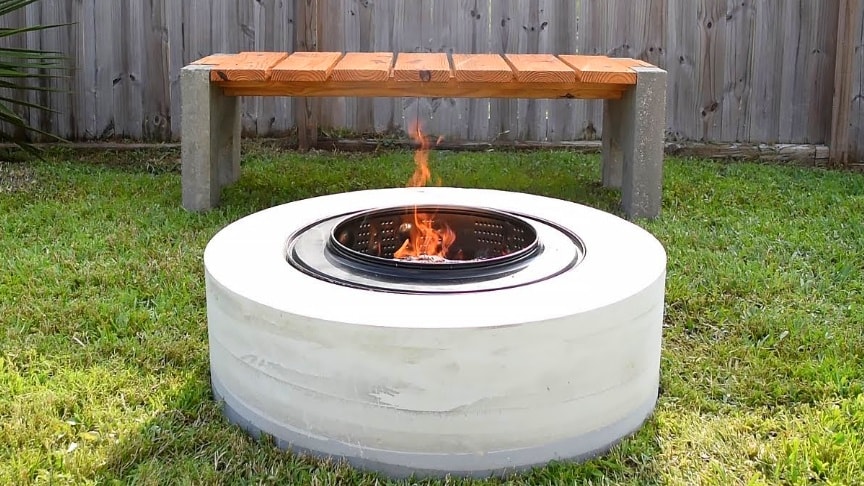 Making A Concrete Fire Pit From A Washing Machine Drum