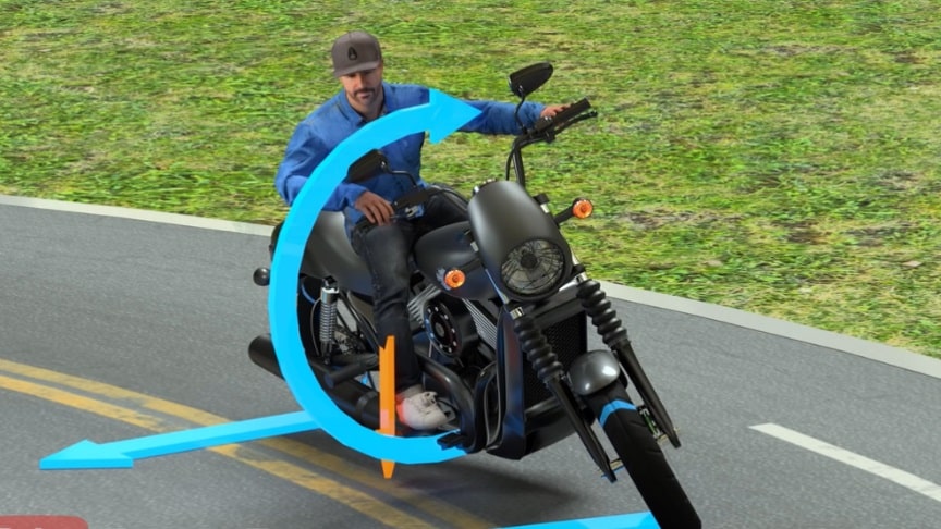 Motorcycle Counter Steering Physics Behind It 3D Animation