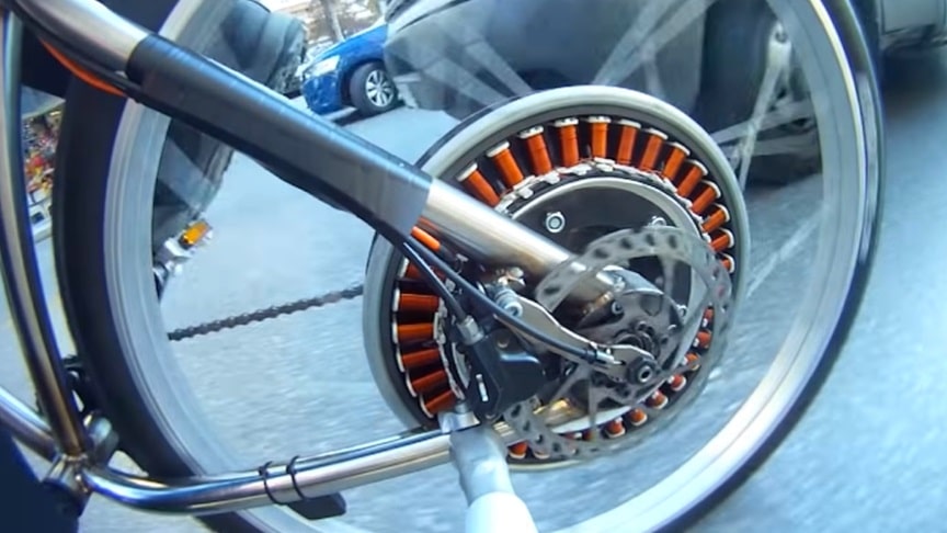 washing machine brushless motor on a bicycle