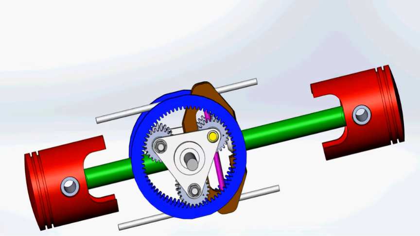 Concept IC Engine With NO Crankshaft 3D Animation
