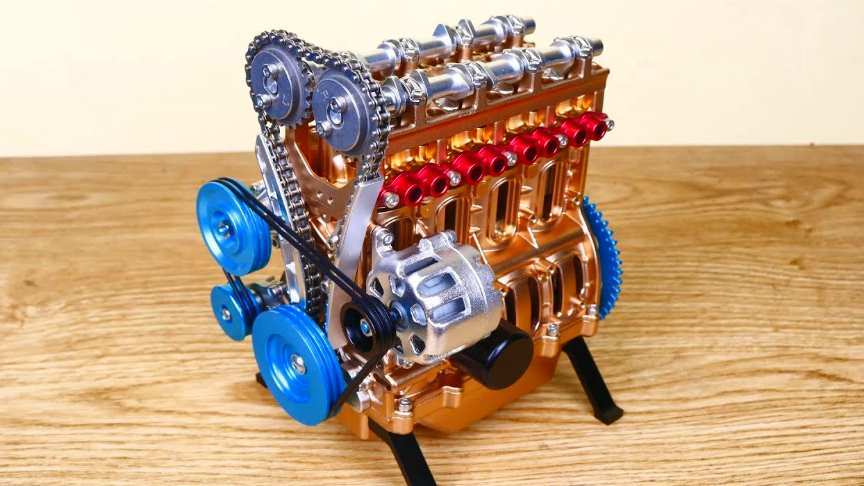 DIY Full Metal 4 Cylinder Engine Model Kit