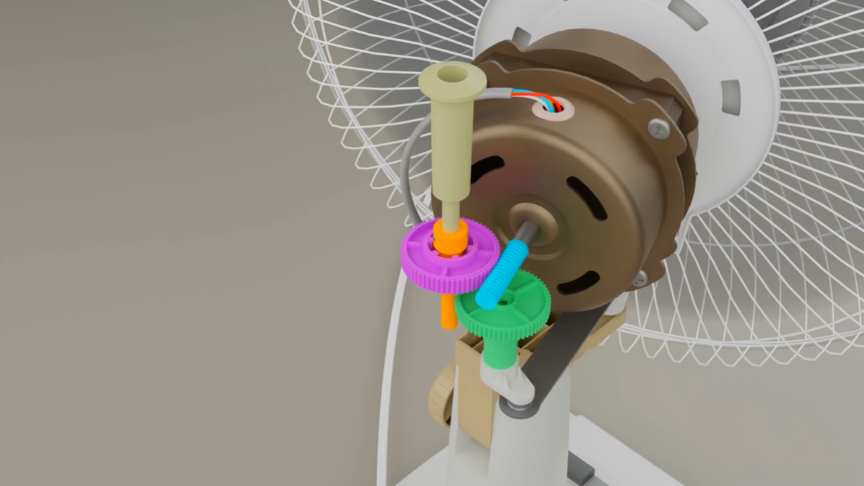 Oscillating Fan Working Principles 3D Animation