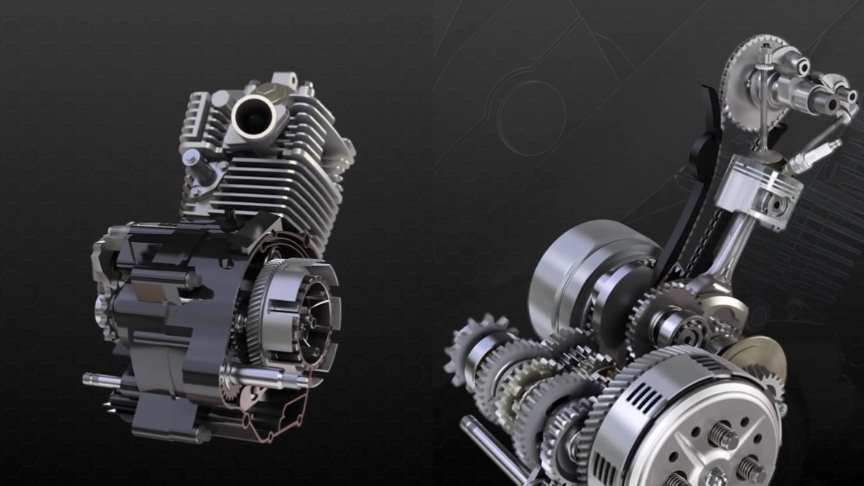 Motorcycle 4-Stroke Engine Working Principle Animation