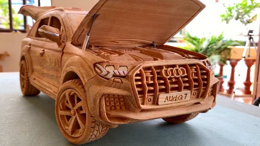 Woodworking Art Carving Audi Q7 2021 Wooden Car