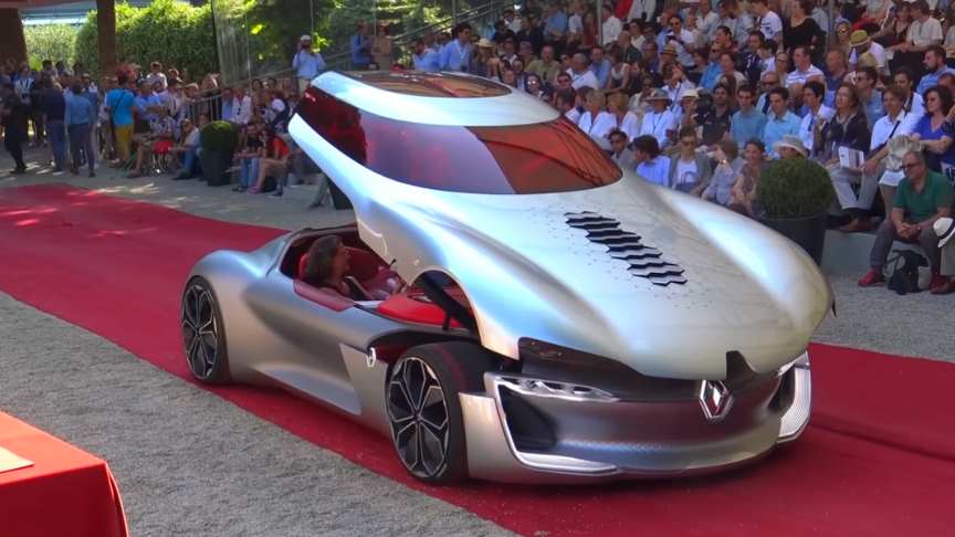 All Electric Renault Trezor Concept Car Driving And Overview