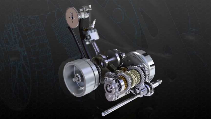 Four Stroke Motorcycle Engine Working Principle Animation