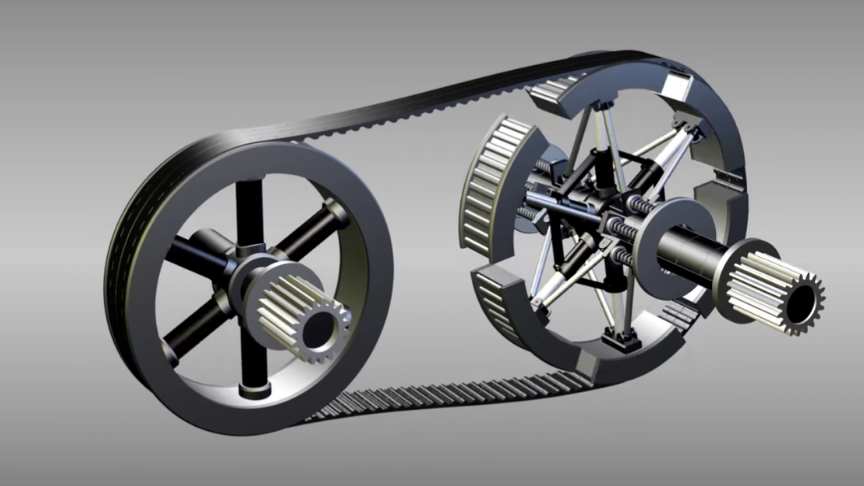 Continuously Mechanical Variable Transmission CVT 3D Animation