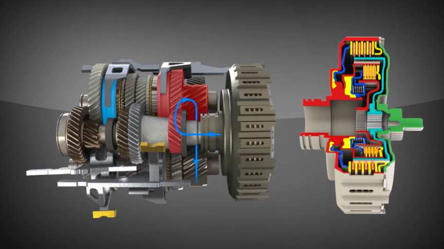 DTC Dual Clutch Transmission Working Principle 3D Animation