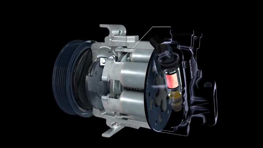 MAHLE Air Conditioning Compressor Working Principle 3D Animation