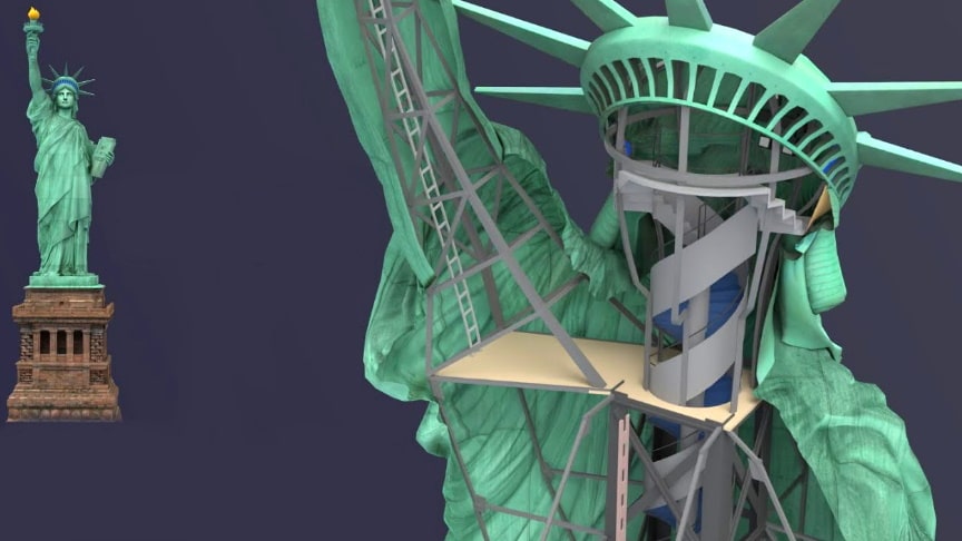 Inside Of The Statue of Liberty 3D Animation