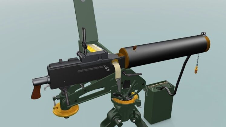 3D Animation 1917 Browning Heavy Machine Gun Working Principle