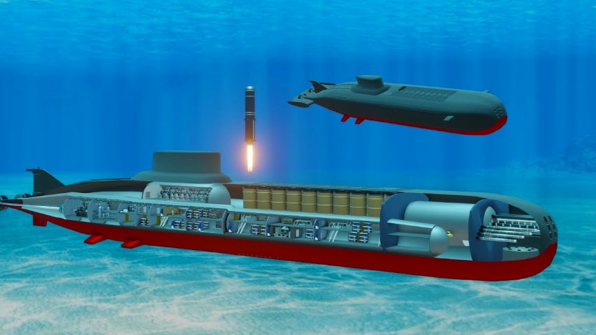 3D Animation Of Typhoon-Class Submarine Working Principle